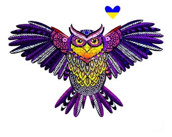 Bird-themed Wooden DIY Puzzle for Kids | Laser Cut Shapes | Fun Wood Jigsaw Puzzle Kit, Owl Wood Jigsaw Animal Puzzle
