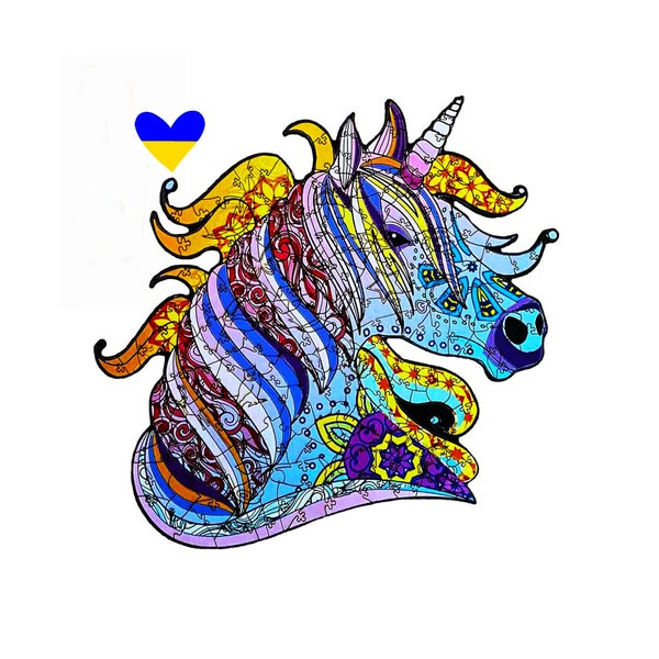 Decompression Irregular Animal Puzzle Unicorn Shaped Wooden Plane Puzzle
