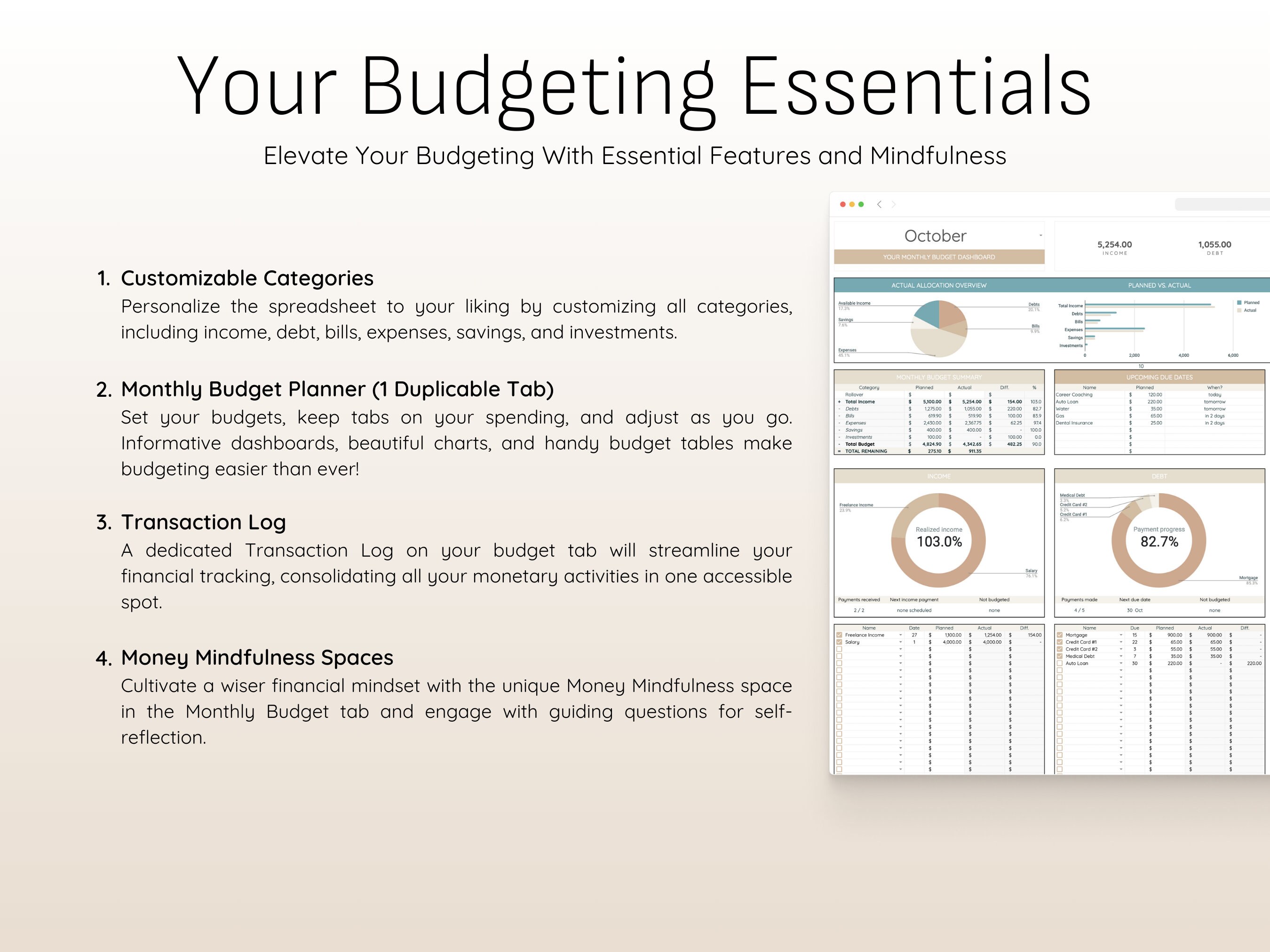 Simple Google Sheets Budget Spreadsheet Template Personal Finance ...