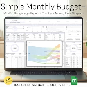 Monthly Budget Spreadsheet Template Financial Planner Income and Expense Tracker Google Sheets Budget Paycheck Budget Spreadsheet