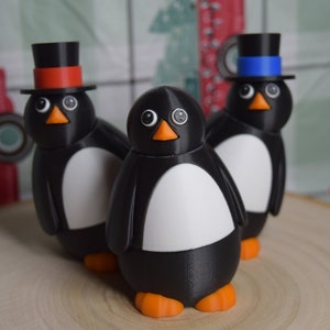 3D Printed Penguin Figurine: Articulated Penguin with Hat