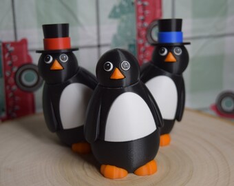 3D-geprint pinguïnbeeldje: gelede pinguïn met hoed