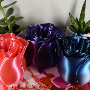Cute Valentine Forever Rose: regalo memorable impreso en 3D para novio, novia, esposa, marido, pareja.