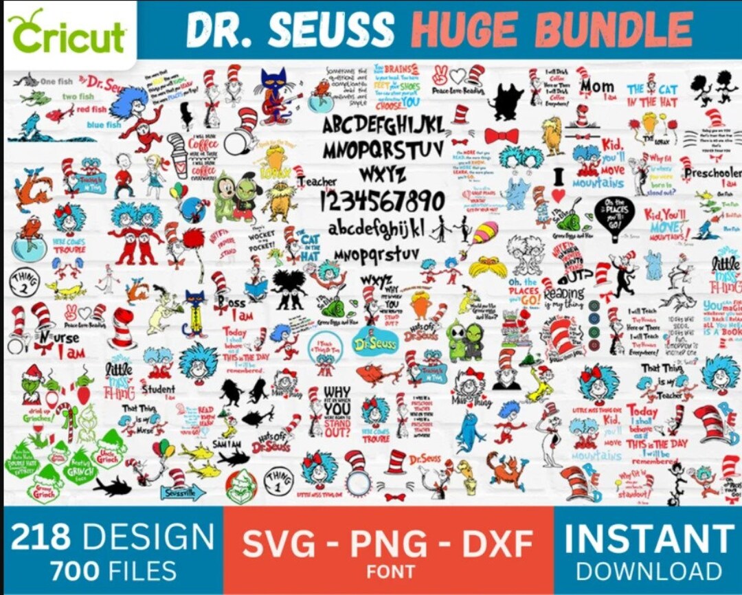 Dr Seuss Svg Mega Bundle Cat in the Hat SVG Dr Seuss Hat - Etsy UK