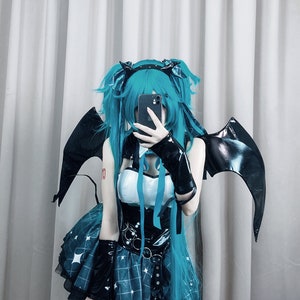 Miku Cosplay Kostüm, ein voller Satz von Waschbär-Thema Body in Zusammenarbeit mit einem kleinen Teufel-Design Bild 5