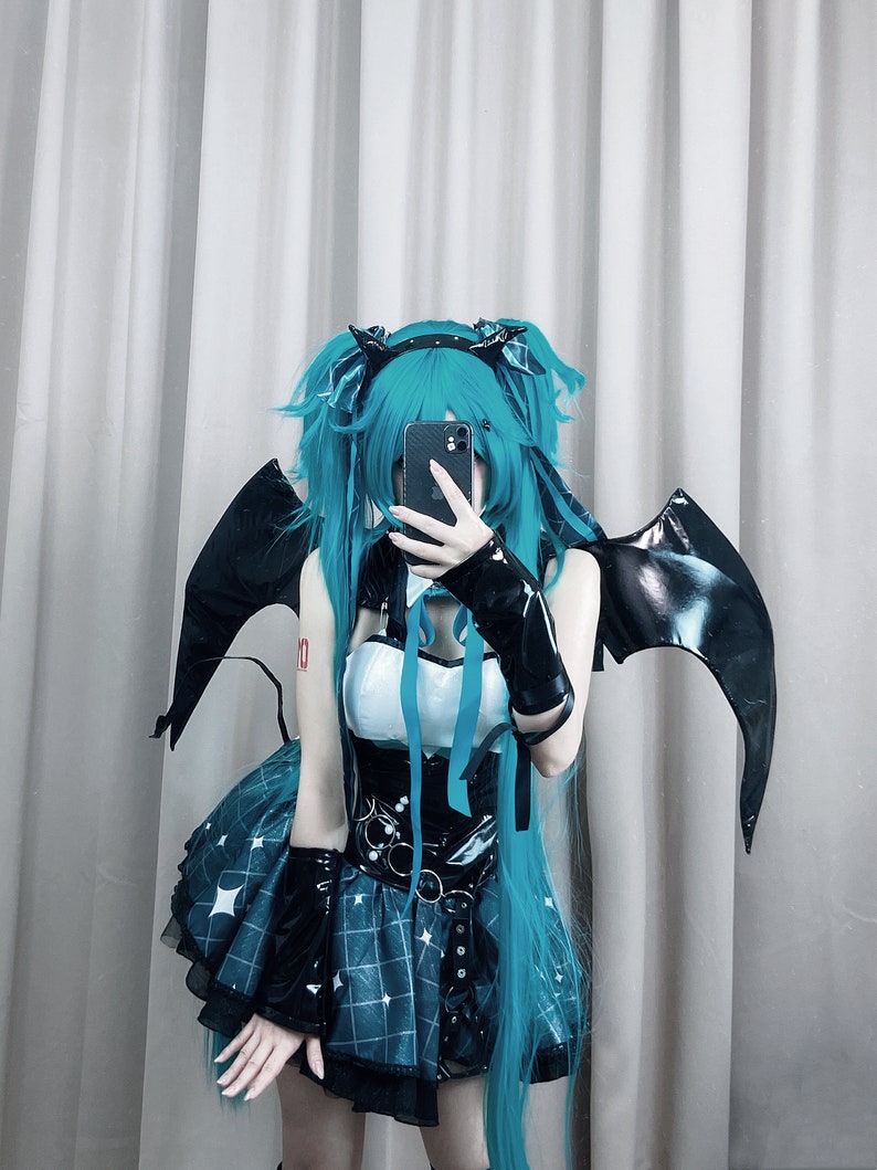 Miku Cosplay Kostüm, ein voller Satz von Waschbär-Thema Body in Zusammenarbeit mit einem kleinen Teufel-Design Bild 5