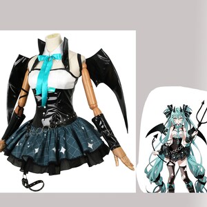 Miku Cosplay Kostüm, ein voller Satz von Waschbär-Thema Body in Zusammenarbeit mit einem kleinen Teufel-Design Bild 2