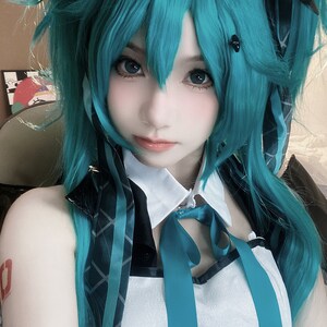 Miku Cosplay Kostüm, ein voller Satz von Waschbär-Thema Body in Zusammenarbeit mit einem kleinen Teufel-Design Bild 6