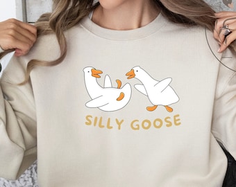 Silly Goose Sweater, Funny Best Friends Sweater, Fist Bump Sweater, Greetings Sweater,Couple Tee,Gift for Goose Lover,goose Sweatshirt