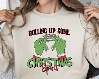 Retro Grinch Christmas Spirit Sweatshirt: Funny Xmas Gift