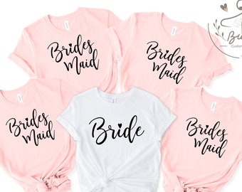 Bachelorette Party Shirts: Bride & Bridesmaid Cotton Blend T-Shirts
