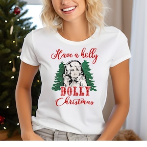T-shirt de Noël Holly Dolly : t-shirt de Noël western vintage