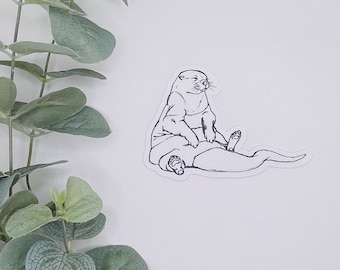 Otter Stickers, hand drawn sticker, animal lover gift, gifts for animal lovers, animal stickers, animal stickers cute, otterly adorable