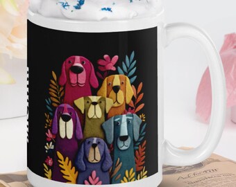 Custom Dog Mug - Personalized White glossy mug with your name, true statement piece for modern pet lovers and art enthusiasts.