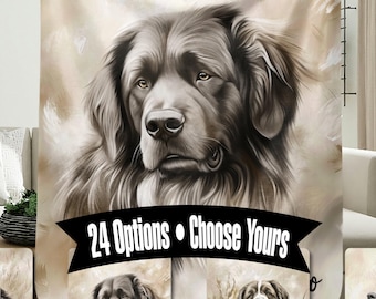 Personalized blanket - Newfoundland dog - Ethereal Soft style - multiple artworks available