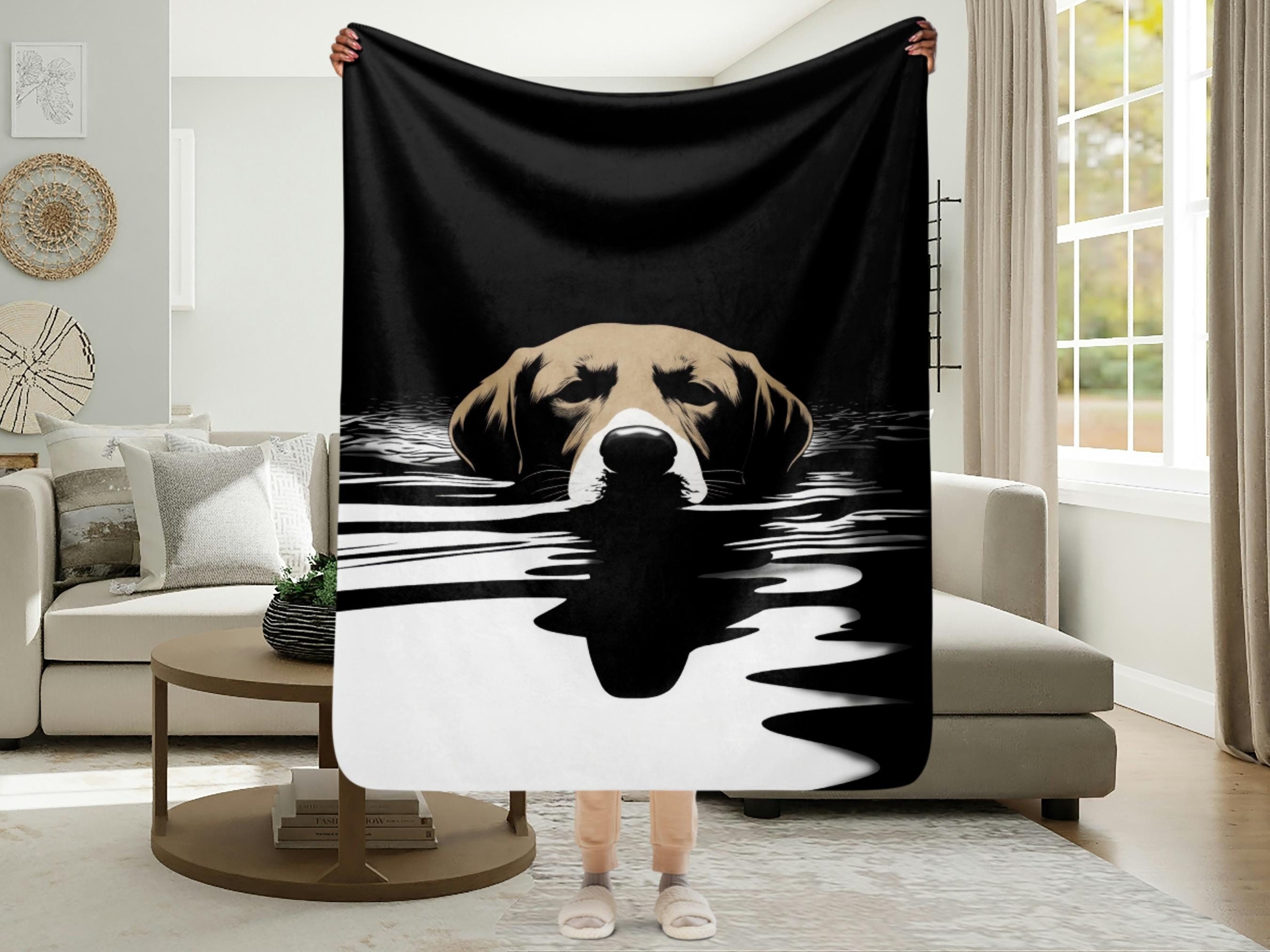 Blanket Labrador Retriever Swimming Mystery Sherpa & Throw for Dog Art ...