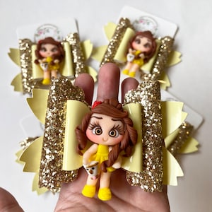 Princess bows beauty and the beast hair clip princess costume gift for girl inspired by disney