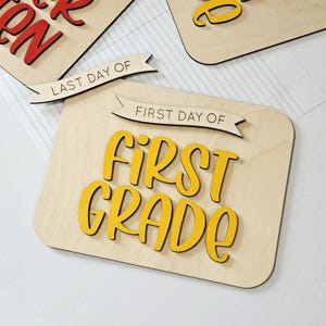 Last Day Of School Sign For First Day Of School Photo Prop, Teacher Back To School Sign, Interchangeable School Wood Sign, Grade School Sign