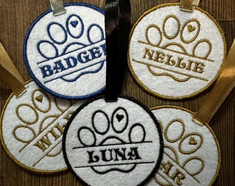 Embroidered pet Christmas decorations