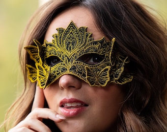 Custom Embroidered Butterfly Masquerade Mask