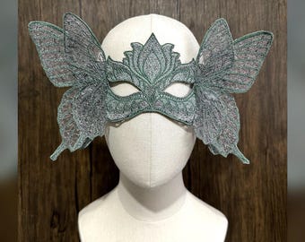 Embroidered Butterfly Masquerade Mask - Custom Color