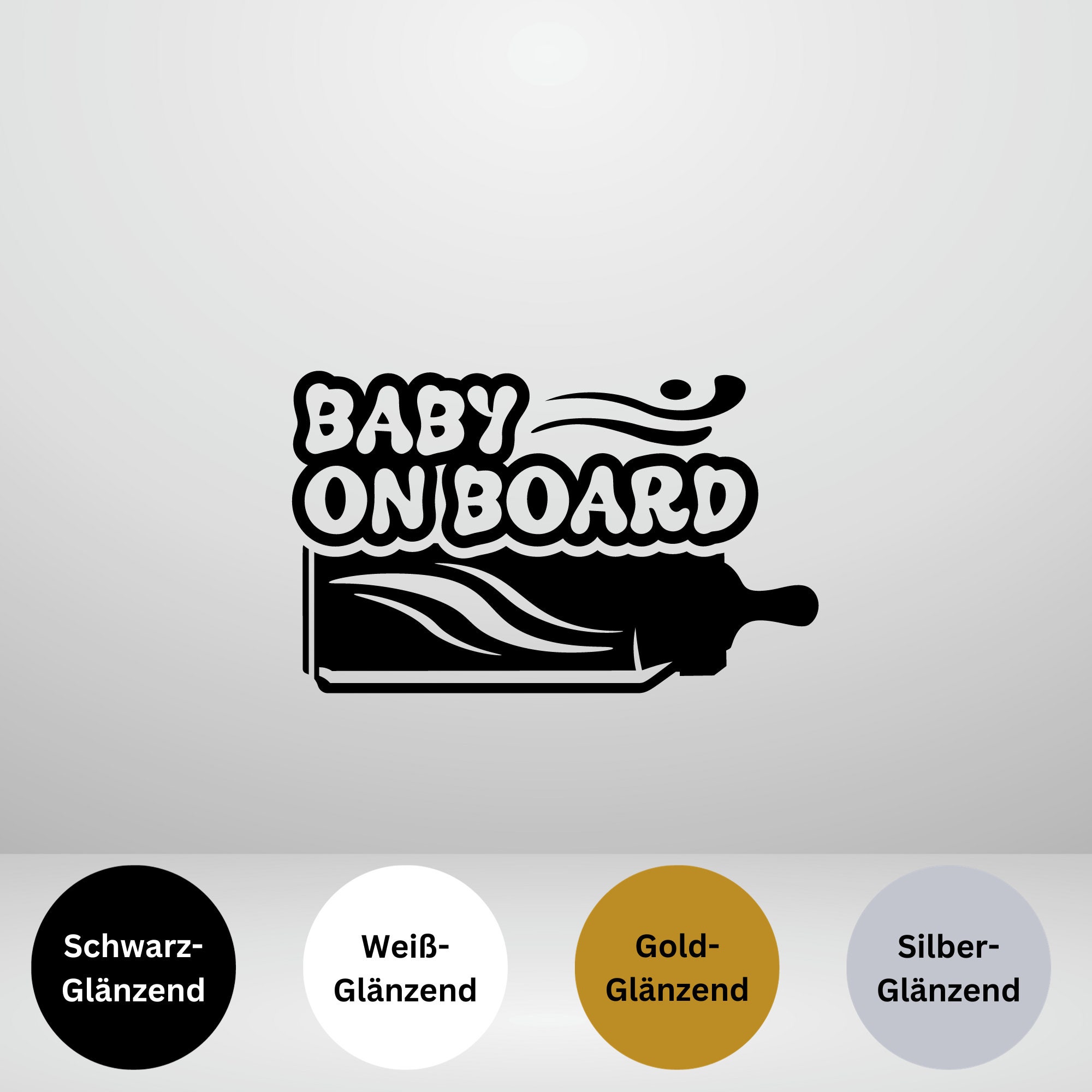 EROSPA® Auto-Aufkleber KFZ - Baby On Board - Mädchen mit Teddy -  Car-Sticker (Schwarz)
