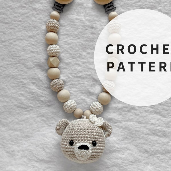 PATTERN: Bear - Stroller mobile pattern - amigurumi bear pattern - crocheted bear pram mobile pattern - PDF crochet pattern
