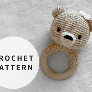 PATTERN: Bear - Rattle pattern - amigurumi bear pattern - crocheted bear rattle pattern - PDF crochet pattern