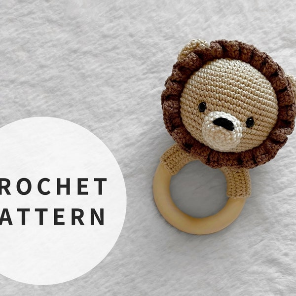 PATTERN: Lion - Rattle pattern - amigurumi lion pattern - crocheted lion rattle pattern - PDF crochet pattern