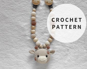 PATTERN: Giraffe - Stroller mobile pattern - amigurumi giraffe pattern - crocheted giraffe pram mobile pattern - PDF crochet pattern