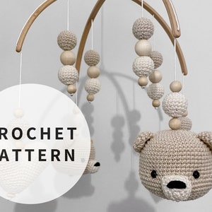 PATTERN: Bear - Bed mobile pattern - amigurumi bear pattern - crocheted bear bed mobile pattern - PDF crochet pattern