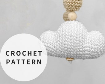 PATTERN: Cloud - Bed mobile pattern - amigurumi cloud pattern - crocheted cloud bed mobile pattern - PDF crochet pattern