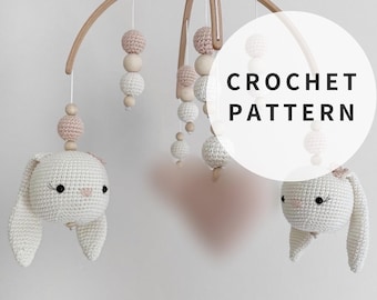 Crochet Bunny Mobile Pattern: Amigurumi Animal Heads (PDF Pattern)