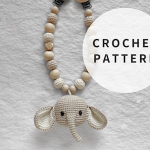 PATTERN: Elephant - Stroller mobile pattern - amigurumi elephant pattern - crocheted elephant pram mobile pattern - PDF crochet pattern
