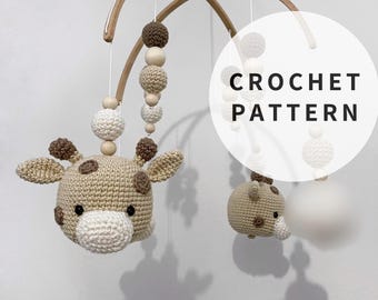 Crochet Giraffe Bed Mobile Pattern: Amigurumi Animal Heads (PDF Pattern)