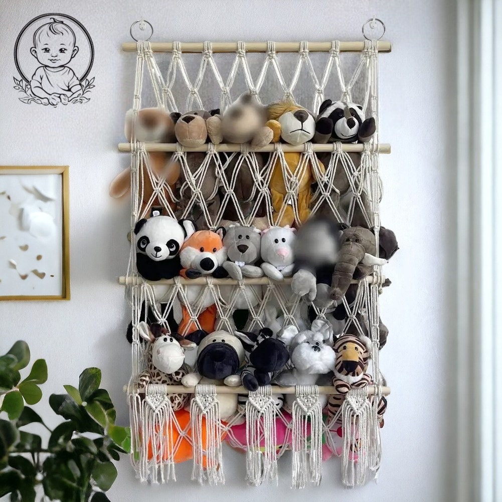 Macrame Toy Hammock, Toy Organizer, Toy Net, Hammock, Wall Hangings