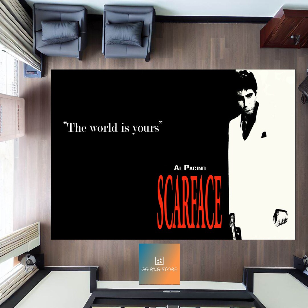 Scarface Rug, Scarface Carpet, Scarface Decor, Washable Rugs, Home