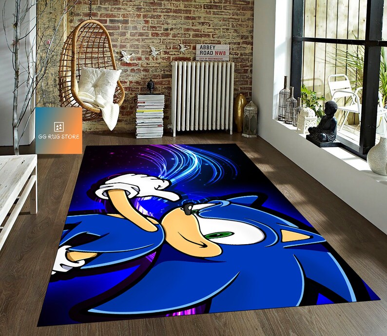 Sonic Hedgehog Rug Sonic Theme Playmat, Sonic Family, Birthday Gift Rug, Kids Room Decors ...