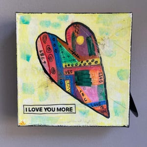 Heart paintings, colorful art , love art , positive messages , mother gift