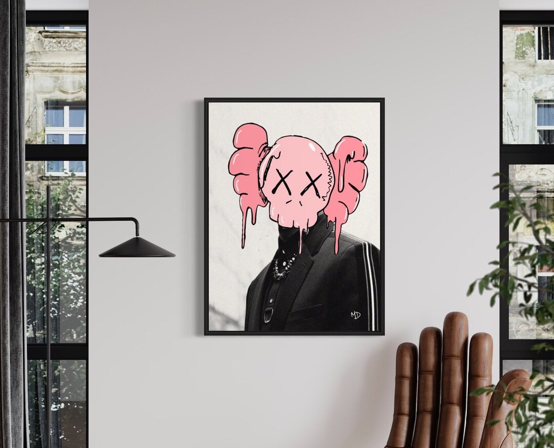 Kaws Print Abstract Art Canvas, Figure Kaws Poster Hypebeast, Kaws Art