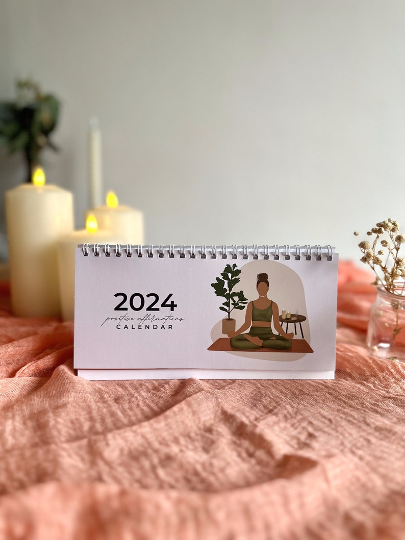2024 Positive Affirmations Desk Flip Calendar Daily Etsy