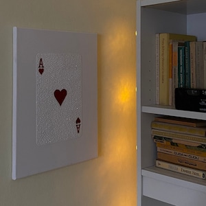 ACE OF HEARTS rojo 30x40cm deslumbrado arte de pintura personalizado de pedrería/purpurina/cristales/diamantes sobre lienzo