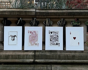 Naipes 4 Uds. 30x40cm arte de pintura personalizado deslumbrado de diamantes de imitación/brillo/cristales/diamantes sobre lienzo