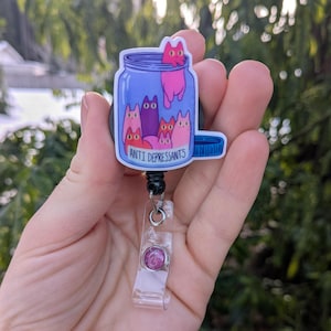 Cat funny badge reel