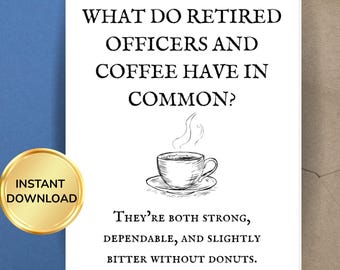 Police Retirement Card, Police Retirement Gift, Printable Retiring Police Gift, Funny Police Retirement Card, Funny Retired Cop Gift Idea