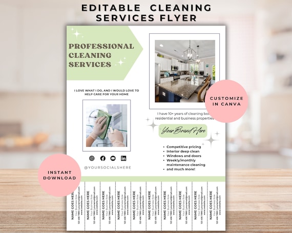 Printable Cleaning Services Flyer Template, Editable Cleaning business flyer, Cleaning Flyer Advertisement, House and office cleaning flyer