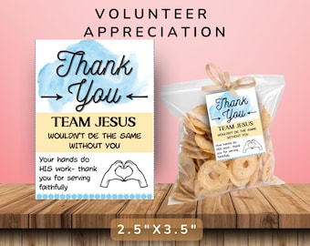Thank You for Serving Tag, Church Volunteer Appreciation Tags, Children's Ministry Thank You Gift, Printable Thank You Gift Tag, VBS gift