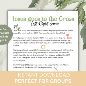 Church Left Right Game, Pentecost Monday Activity, Christian Summer camp icebreaker game, Christian Printable, Youth Group Bible Games,