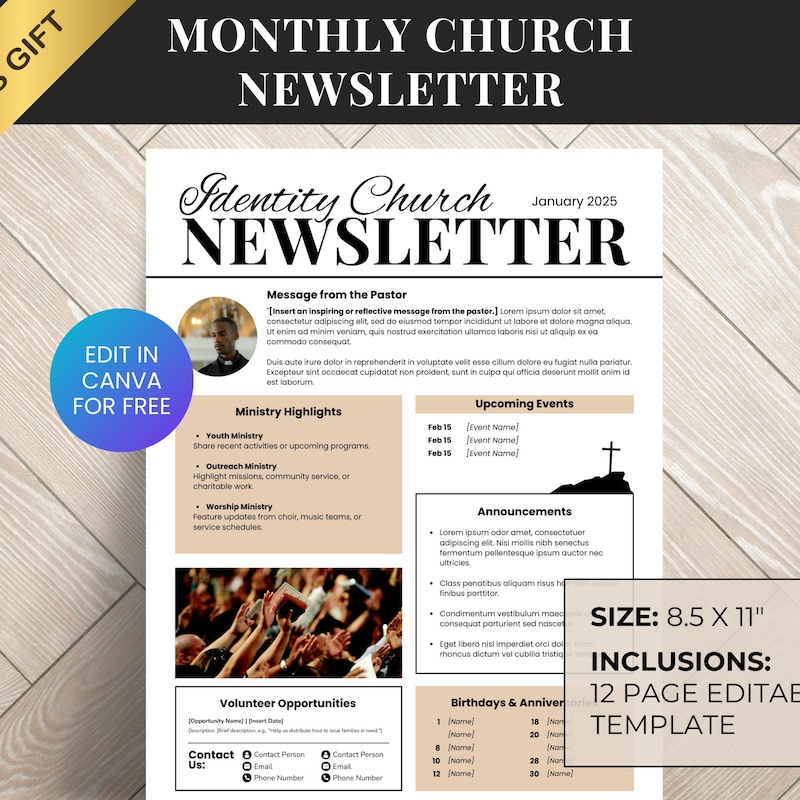 Church Bulletins Template - Etsy