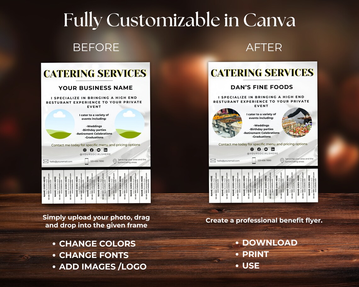Editable Catering Services Flyer, Custom Catering Event Flyer, Food ...